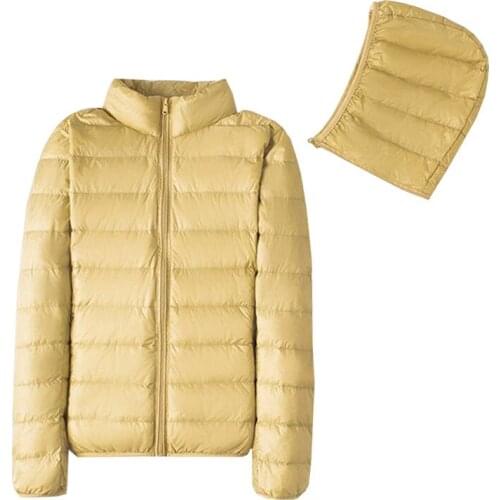 Fashion Women Ultralight Thin Down Jacket White Duck Down Hooded Jackets 2020 Winter Warm Coat Parka Female Portable Outwear