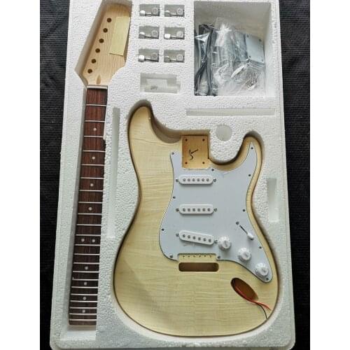 HYST electric guitar production set, flocculent pattern, flame pattern stained maple, tiger pattern, basswood body, hard maple n