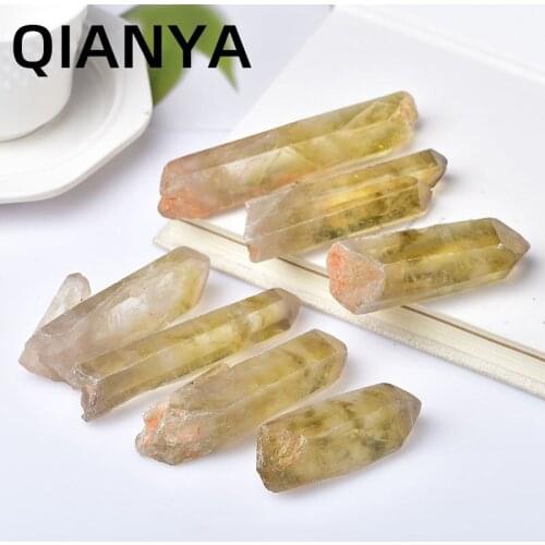 Natural Citrine Quartz Point Raw Stone Pillar Mineral Specimen Healing Reiki Meditation Natural Energy Pillar Decoration Gift