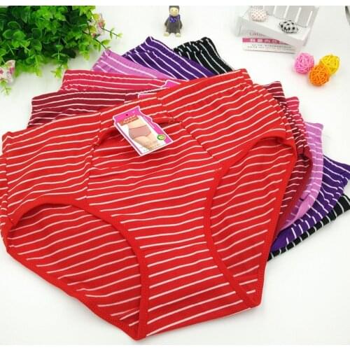 10Pcs/lot ropa interior femenina Cotton Striped Zipper security Underwears Women Panties Plus Size 4XL lingerie womens briefs