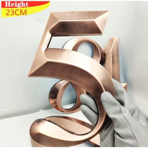 23CM 3D Numeral Door Plaque House Drawer Sign Plating Gate Digits 0-9 Plastic Number Tag Hotel Home Sticker Address Door Label