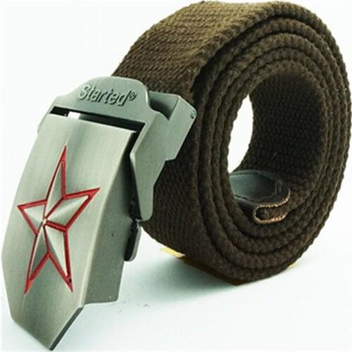 Three-dimensional red star thickening canvas belt, casual casual casual casual casual casual canvas belt HX 021152