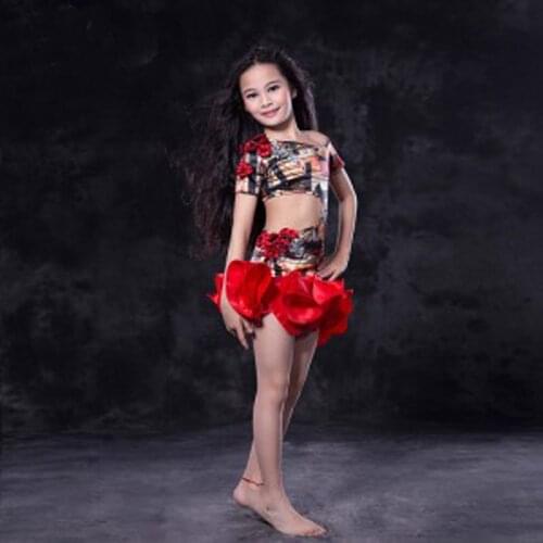 New 2017 kids/child Belly Dancing Practising Suits Set Dress Popular Sexy design Stage Performance Costumes Clothings M/L size