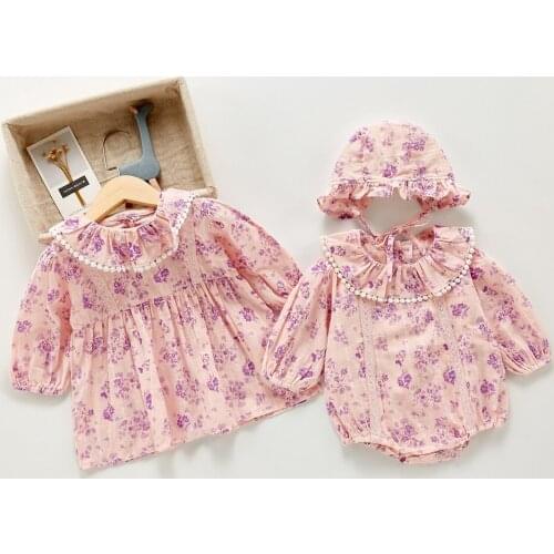New Arrival Baby Girls Pink Floral Romper
