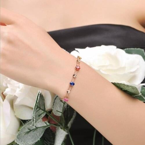 Everoyal New Fashion Lady Rose Gold Bracelets For Women Jewelry Trendy Crystal Oval Stone Accessories Bracelets Girl Accessories