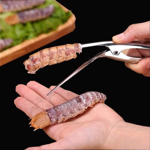 Professional Shrimp Stainless Steel Peeler Tools Easy-grip Handles For Comfort Rivet Connection
