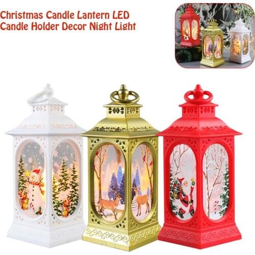 Christmas Candle Lantern LED Candle Holder Decor Night Light Lantern Holder Decor Christmas Decorations For Home Decor Natal