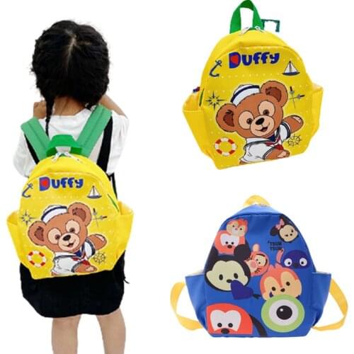 Disney Duffy Bear Mickey Anime Cartoon Backpack School Bag Boys and Girls Kindergarten Cute Travel Outdoor Small Bag Coin Purse