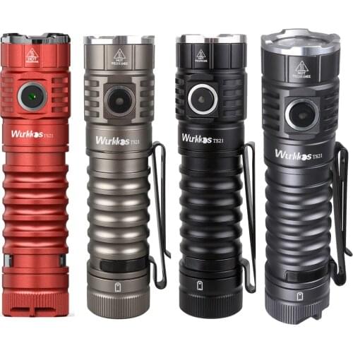 Wurkkos TS21 USB C Rechargeable 21700 LED Flashlight 3*SST20 3500lm Anduril UI with Magnet Tail Stainless Steel Bezel