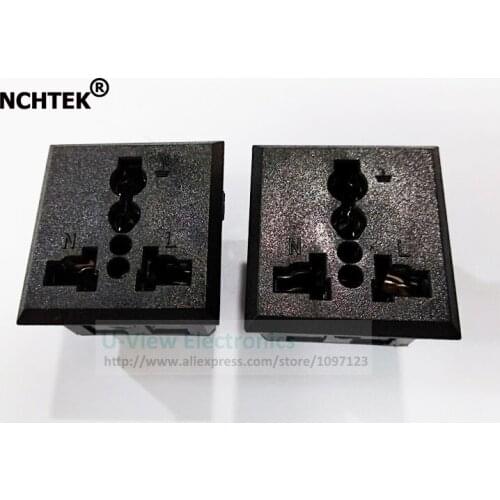 NCHTEK 13A/250V Universal 3PIN Chassis Female UK AU US Inline Socket Plug Power Connector Adapter/Free Shipping/10PCS