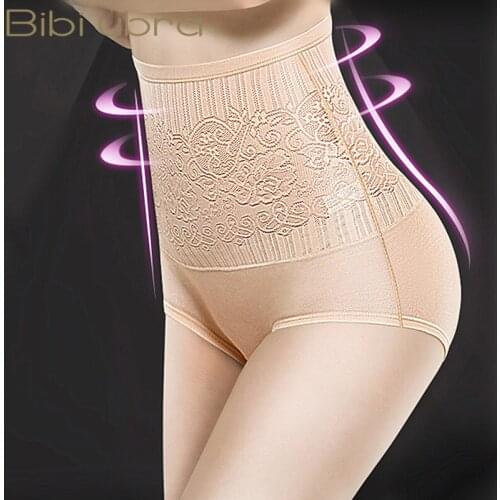 Women High Waist Underwear Lingerie Briefs Sexy Lace Female Control Panties Abdomen Hips Slimming Briefs Seamless Body Shapewear
