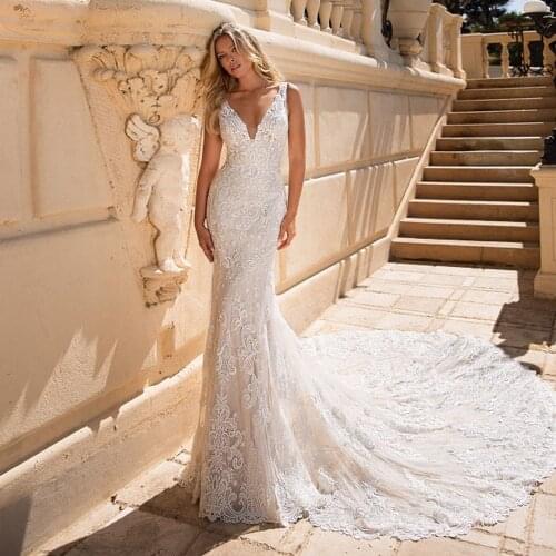 Vestido De Novia Sirena Mermaid Wedding Dress V-Neck Fashion Robe De Mariage Off the Shoulder Sukienka Na Wesele Bridal Gowns