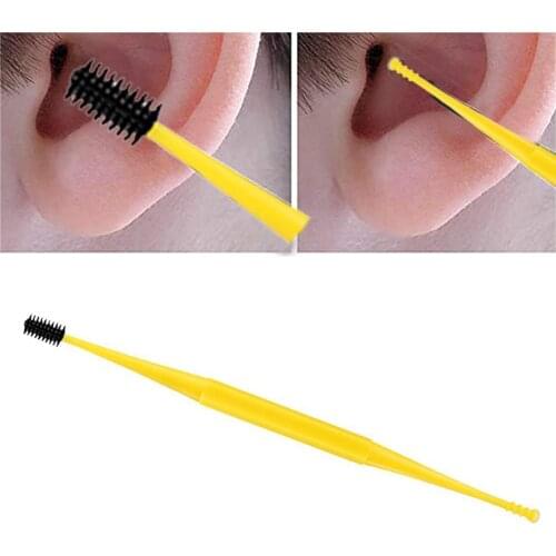 1Pc Double Head Silicone Ear Pick Double-ended Earpick Ear Wax Curette Remover Ear Cleaner Spoon Ear Clean Tool Ear Spoon
