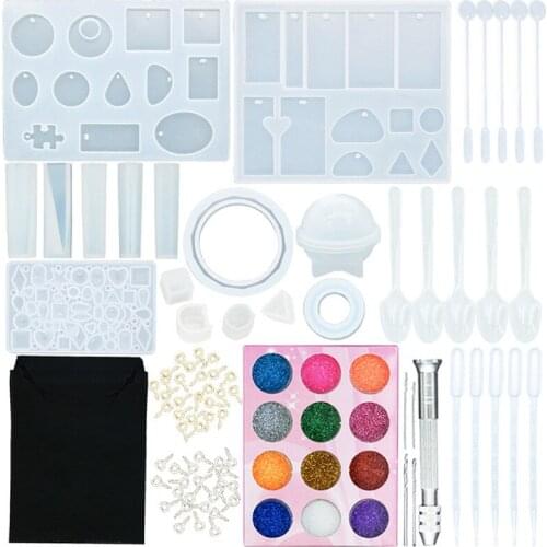 137PCS Silicone Resin Kits Jewelry Casting Mold Tools Set DIY Pendant Bracelet Earrings Making Modeling Supplies