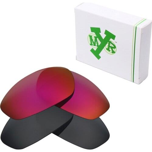 2 Pairs Mryok POLARIZED Replacement Lenses for Oakley Whisker Sunglasses Stealth Black & Midnight Sun