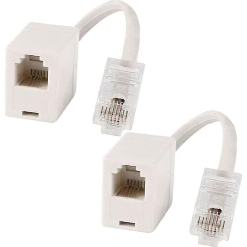 2 socket 8P4C / RJ45 male RJ11 6P4C to female M / F Adapter telephone Ethernet