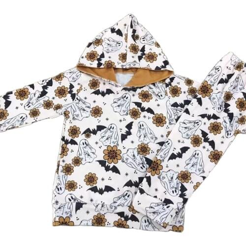 2021 New Design Boutique Wholesale Christmas Hoodie Children Set Halloween Boys and Girls Outfit