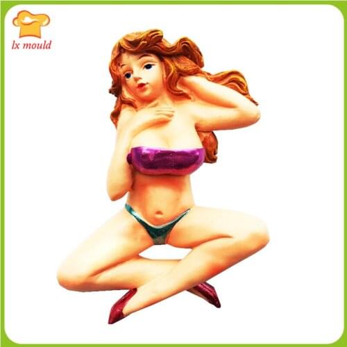 2021New Beach Bikini Girls Silicone Mold Chocolate Fondant Cake Clay Dripping Tools