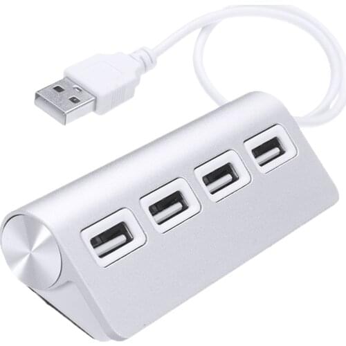 4 Port Aluminum USB Hub With 11 Inch Shielded Cable For IMac MacBooks PC Electronic Accessories Tool