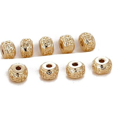 6PCS Septal bead Bracelet Necklace 14K Gold Plated Charms for Jewelry Findings Making DIY Brass Supplies Accessories