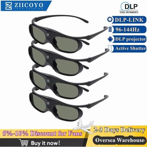 Active Shutter 96-144HZ Rechargeable 3D Glasses For BenQ Acer X118H P1502 X1123H H6517ABD H6510BD Optoma JmGo V8 XGIMI Projector