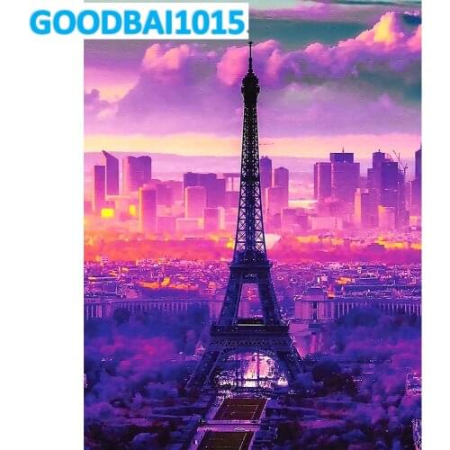 DIY 5d Diamond Painting Landscape Paris Wall Decor Mosaic Square Round Diamond Embroidery Full Tower Cross Stitch Kits Gifts