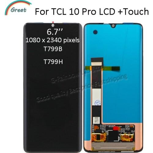 AMOLED 6.47" For TCL 10 Pro T799B T799H LCD Display Touch Panel Glass Screen Digitizer Assembly For TCL 10Pro LCD