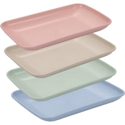 Wheat Straw Dish Home Restaurant Tableware Rectangle Rice roll Plate Japanese-Style Sushi Dessert Snack Fruit Tray Dishes