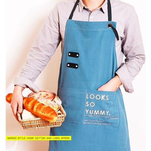 Breve delantal de cocina de lino y algodón con diseño de sirena y viento nórdico, delantal de cocina para mujer, vestido, tienda