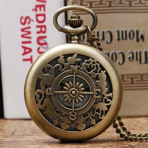 Bronze Alice Necklace Pocket Watch Girl Pendant Pocket Exquisite Retro Sweater Chain Antique Clock Gifts Kids