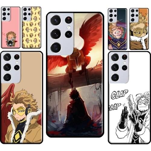 BNHA Hawks Coat Anime Phone Case For Samsung Galaxy S8 S9 S10 Plus S20 FE Note 10 Plus Note 20 Ultra S21 Coque