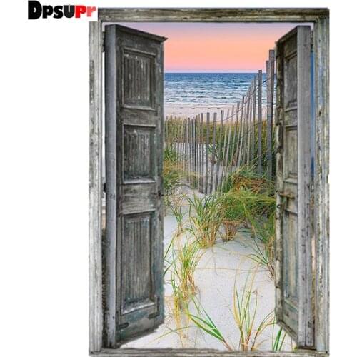 Dpsupr Full Square/Round Drill 5D DIY Diamond Painting "Door Scenery" Diamond Embroidery Cross Stitch 3D Decor Gift Du002
