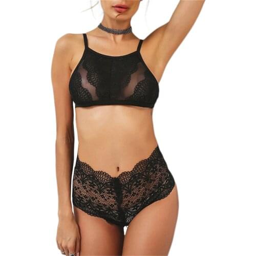 2018 High Quality Erotic Lingerie WomenS Sexy Big Yards See-Through Lace Underwear Temptation Three Point Suits Sexy Lingerie