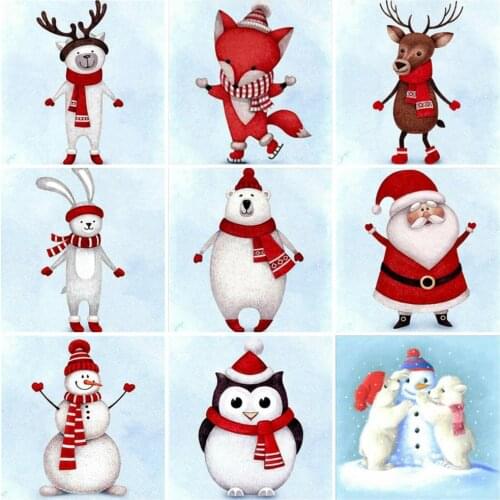 EverShine Diamond Mosaic Drill Full Square Christmas Diamond Painting Snowman Rhinestones Art Cartoon Handmade Hobby Gift