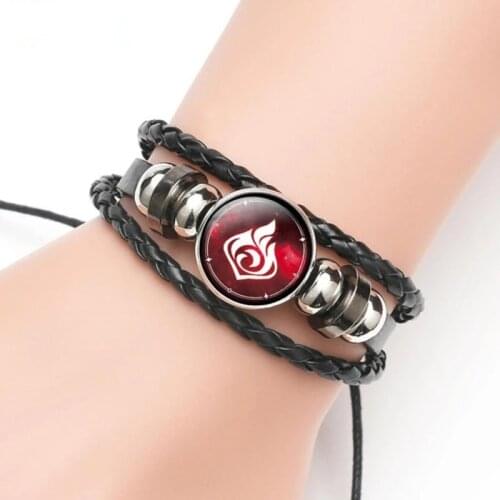 Genshin Impact Eye of God Water Wind Thunder Fire Rock Ice Element Badges Game Cosplay PropBracelet Jewelry Accessories
