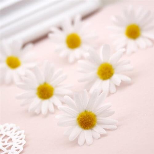 10Pcs 3cm/5cm Artificial Silk Simulation White Chrysanthemum Family Wedding Party Supplies Scissors Decorative Fake Flowers
