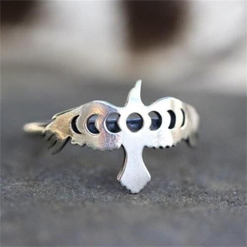 Punk Style Simple All Match Bird Shape Silver Color Women Rings Fashion Street Shot Ring Party Jewelry