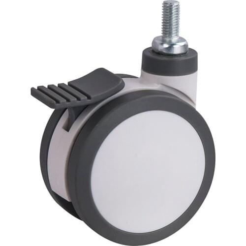 Furniture caster Medical 5-inch Full plastic screw rod universal TPU caster swivel Medical bed chair Equipment wheel brake