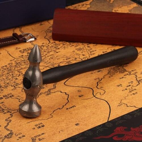 All is Hammer 67 Layer Real Damascus Handmade Hammer 185g Gavel Leather Craft Hand Tools