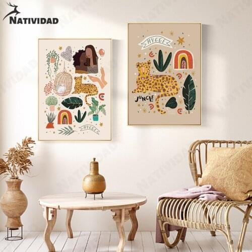 Cartoon Children Painting Canvas Painting Wall Art Decor Poster Animal Print Poster Large Living Room Bedroom Home Decoration