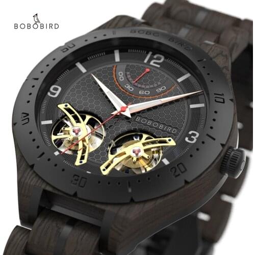Elojes para hombre BOBO BIRD Wood Automatic Watches for Men Top Brand Luxury Wristwatches orologi uomo automatico Drop Shipping