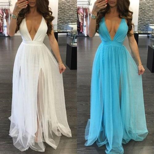 New Fashion Womens sexy Lace Solid Sexy Long Maxi Dress Ladies Cocktail Party Evening Summer maxi dress Beach Sundress