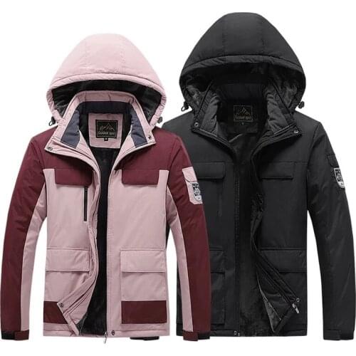 New Outdoor Sports thick Winter Fleece Hiking Splicing Waterproof Jackets Windbreaker Trekking Camping Plus Thermal Coat