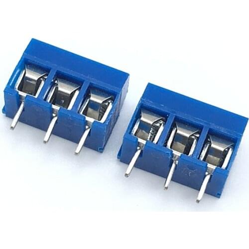 Wholesale 500pcs/lot KF301-5.0-2P 3P KF301 Screw 2Pin 3Pin 5.0mm Straight Pin PCB Screw Terminal Block Connector Blue