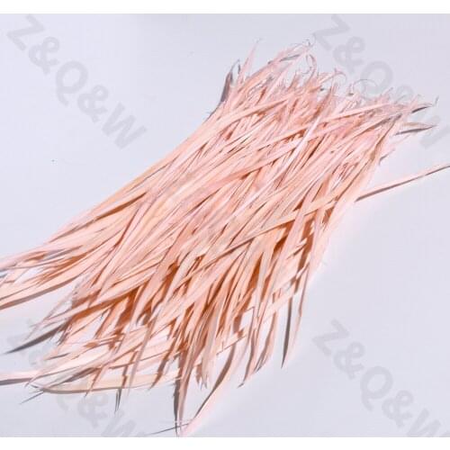 Natural 6-8 inches (15-20CM) goose feather monofilament edge feather dyed light orange 100-500pcs DIY craft jewelry decoration