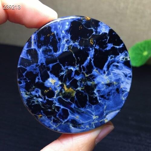 Natural Blue Pietersite Chatoyant Round Shape Pendant 52*7mm Namibia Women Men Cat Eye Jewelry Ceretificate AAAAAA