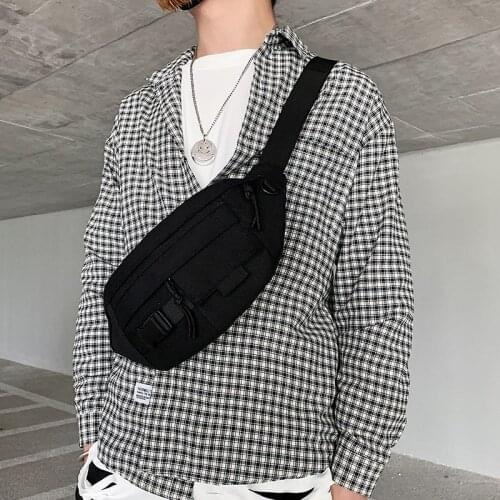 Casual Canvas Bag Men Crossbody Bag 2020 High-Capacity Unisex Men Waist Pack Travel Phone Pouch Male Chest Bags Belt Pack