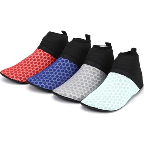 Plus Size High Top Honeycomb Splicing Aqua Shoes Men Mesh Fabric Breathable Slip on Upstream Beach Water Shoes for Lovers