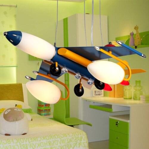 Modern Led Cartoon Aircraft Pendant Light Luminaire Lamparas Childroom Lamp Bedroom Lights hanglamp