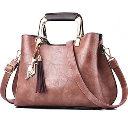 PU Leather Women Shoulder Messenger Bag Ladies Large Shopping Crossbody Bags Korean Style Tassel Female Casual Handbags Totes